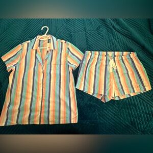 J.Crew Women’s Pajama Set. Size M. Button Down Top. Drawstring Bottom. NWT.